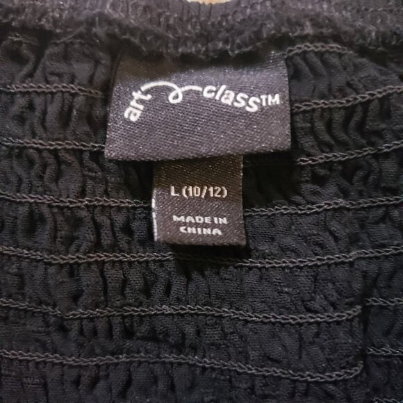 Art Class Black Puff Sleeve Smocked Top – Girls Size L (10/12) - Picture 9 of 9